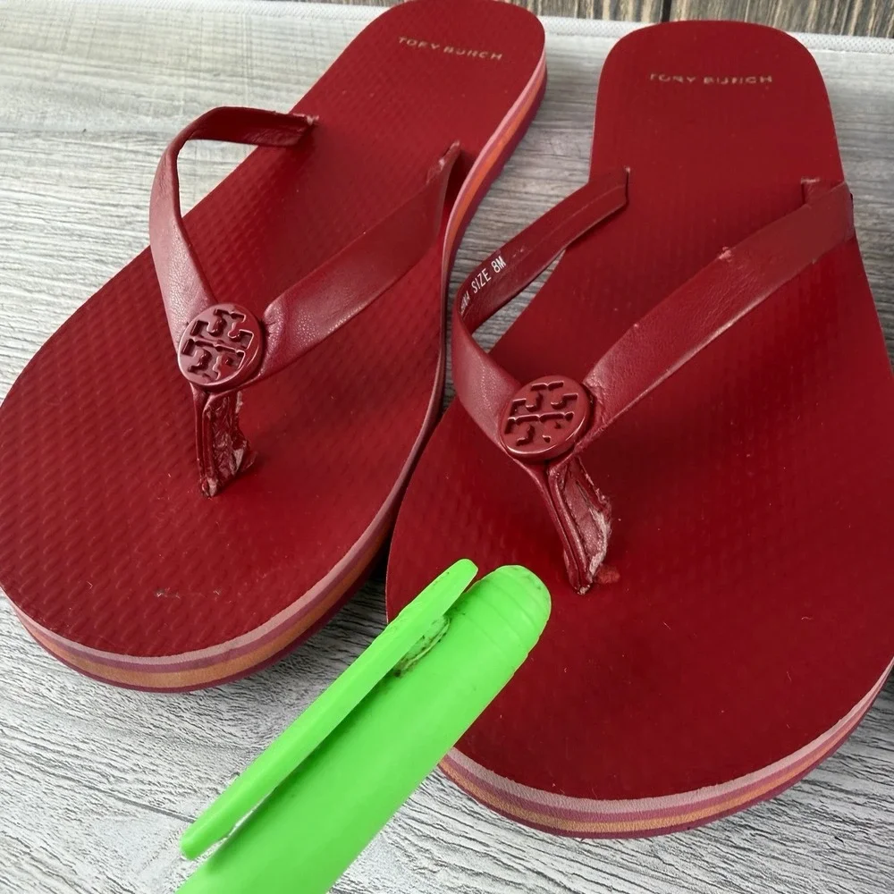 Troy Burch 2 pairs Flip Flops Thong sandals size 8 READ Description